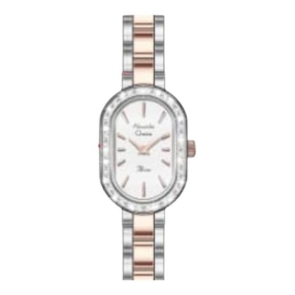 Alexandre Christie ALCW2B96LHBTRSL White Dial Silver-Rose Gold Stainless Steel Strap Analog Women Watch